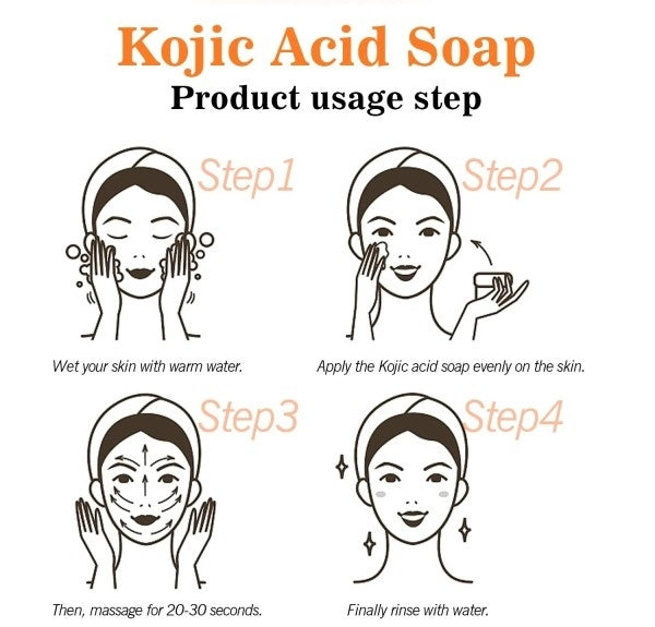 65g x 2 Kojic Acid Soap Whitening Reduce Skin Dullness Acne Treatment Anti Aging Moisturizing Hand Soap for Face Skin Care