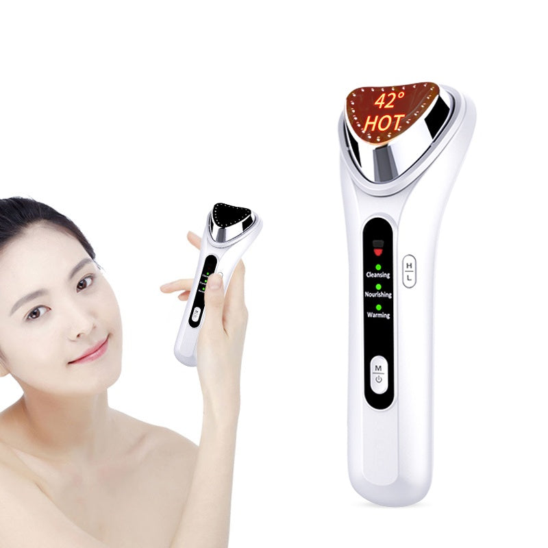 Cold Heat Ultrasonic Multifunctional Portable High Frequency Vibration Ion Beauty Device Anti-Wrinkle Whiten Ionic Face Massager