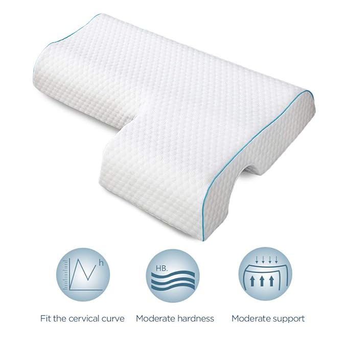 Couple Pillow Orthopedic Memory Foam Protect Cervical Vertebra Release Arm Pain Pressure Pillow for Side Sleeper