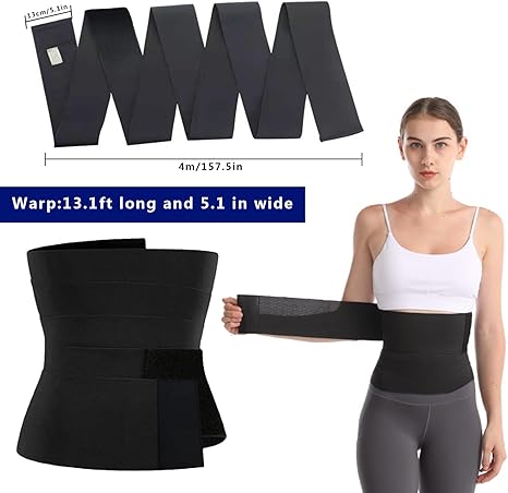 Waist Trainer For Women Waist Wraps For Stomach Me Up Bandage Wrap For Women Body Belly Wraps To Lose Belly Fat Black