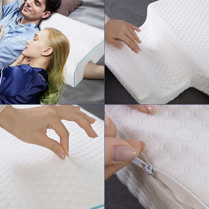 Couple Pillow Orthopedic Memory Foam Protect Cervical Vertebra Release Arm Pain Pressure Pillow for Side Sleeper