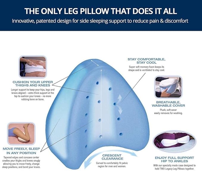 Body Memory Cotton Leg Pillow Home Foam Pillow Sleeping Orthopedic Sciatica Back Hip Joint for Pain Relief Thigh Leg Pad Cushion