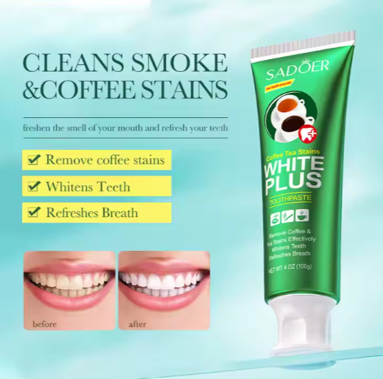 Teeth Whiten Toothpaste Fast Remove Plaque Smoke Coffee Tea Stains Clean Oral Hygiene Fresh Breath Bleaching