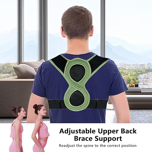 Shaped Posture Corrector for Kids Adults Adjustable Upper Back Brace Support