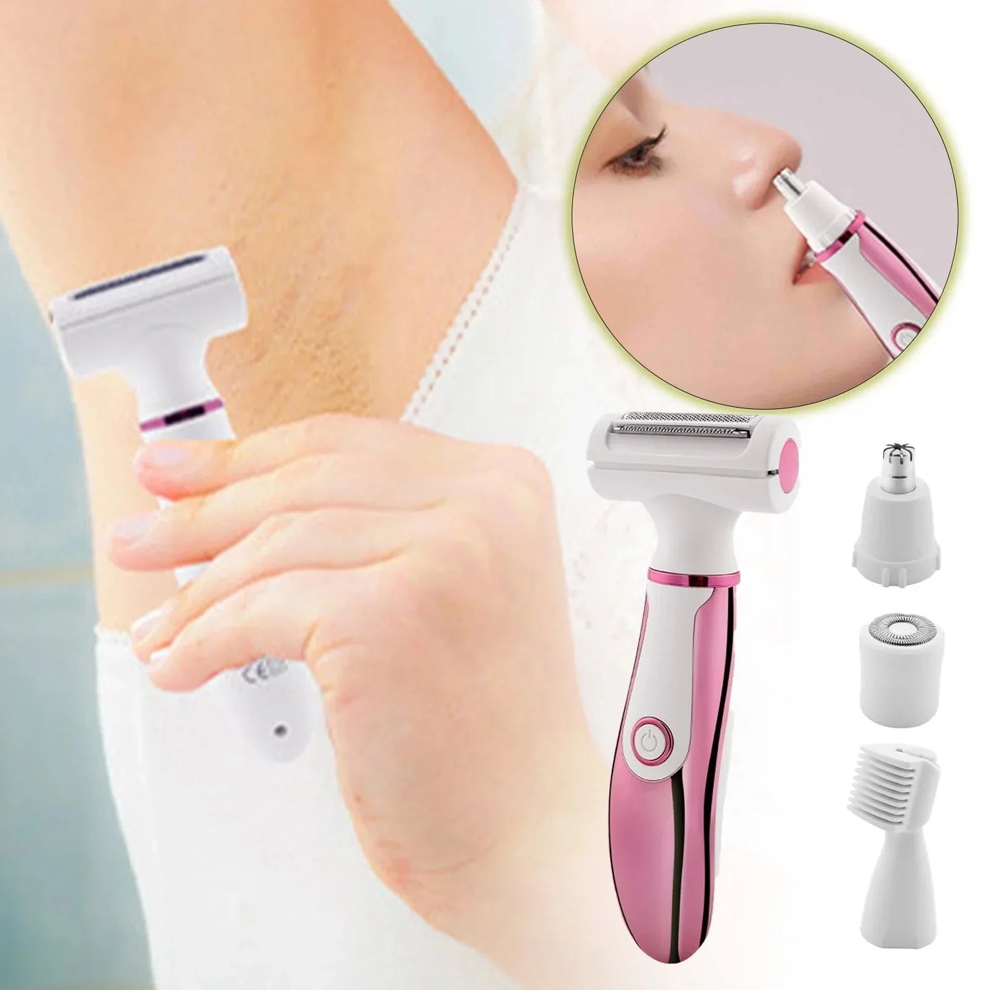 Women Epilators Electric Razor Shaver for Women,4 in 1 Painless Body Trimmer and Facial Hair Remover, Rechargeable Led Display