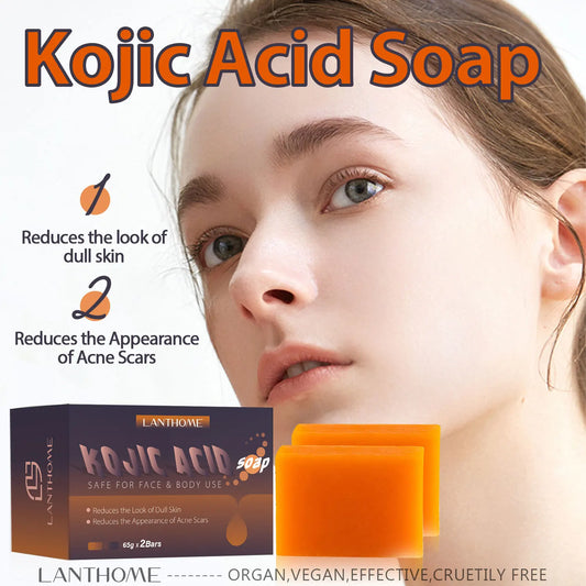 65g x 2 Kojic Acid Soap Whitening Reduce Skin Dullness Acne Treatment Anti Aging Moisturizing Hand Soap for Face Skin Care