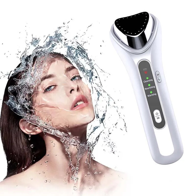 Cold Heat Ultrasonic Multifunctional Portable High Frequency Vibration Ion Beauty Device Anti-Wrinkle Whiten Ionic Face Massager