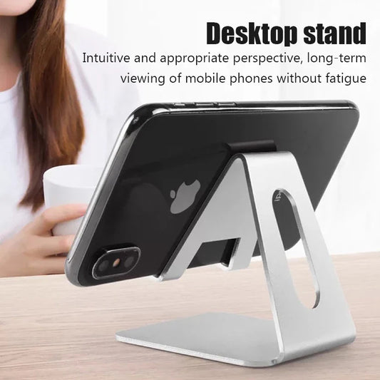 Universal Aluminum Mobile Phone Holder – Non-Slip Desk Mount Stand for iPhone, Samsung, Huawei, and Tablets