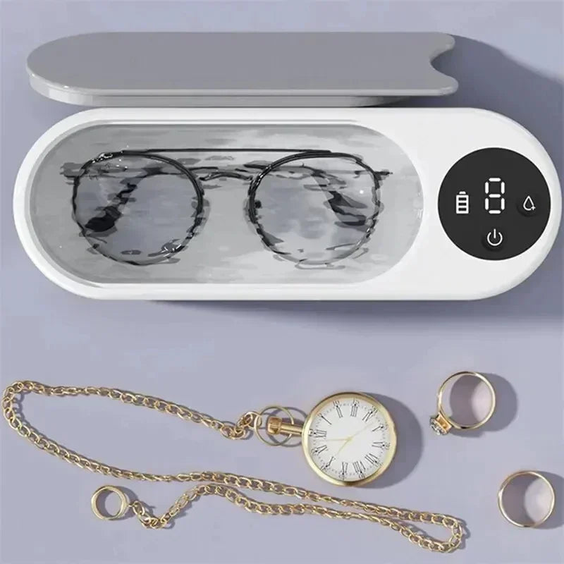 Ultrasonic Glasses Cleaning Machine – 450ml Portable Cleaner for Glasses, Jewelry, Makeup Brushes, and Accessories