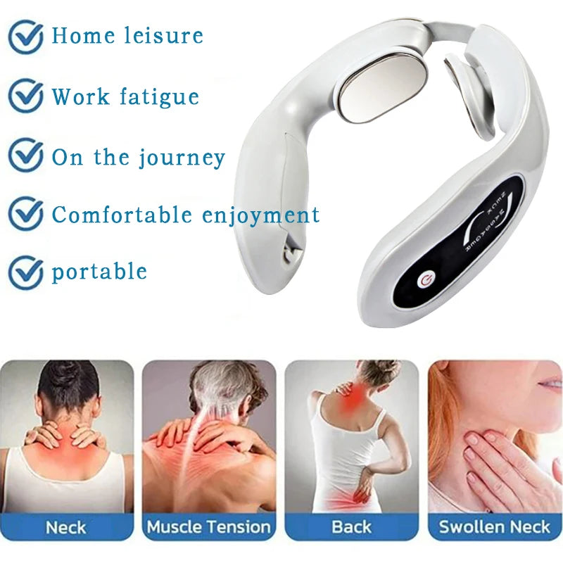 Cervical Massage Device Electric Neck Massager Battery Powered 6-speed Adjustment Suitable for Men and Women