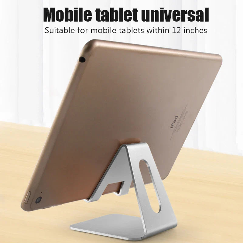 Universal Aluminum Mobile Phone Holder – Non-Slip Desk Mount Stand for iPhone, Samsung, Huawei, and Tablets