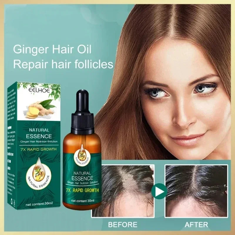 Hair Fast Growth Hair Care Essential Oil Natural Ginger Hairs Regrowth Products Serum