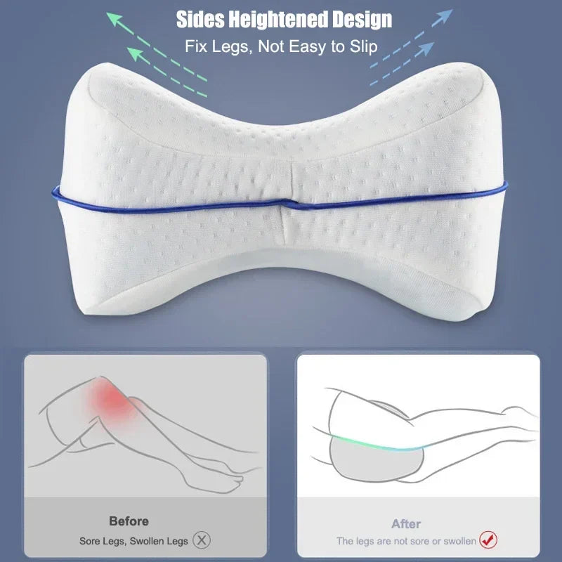 Body Memory Cotton Leg Pillow Home Foam Pillow Sleeping Orthopedic Sciatica Back Hip Joint for Pain Relief Thigh Leg Pad Cushion