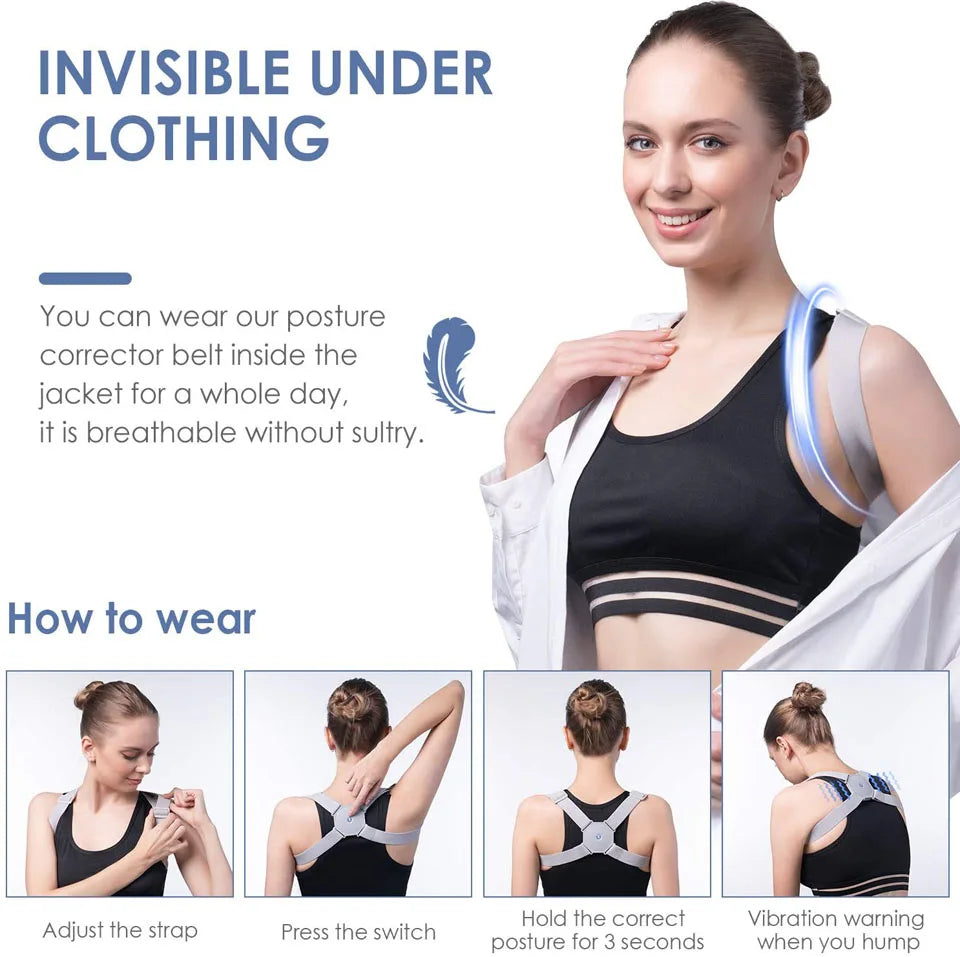 Smart Back Posture Correction Device Adjustable Back Smart Shoulder Support Belt Training Belt Spine Correction Back