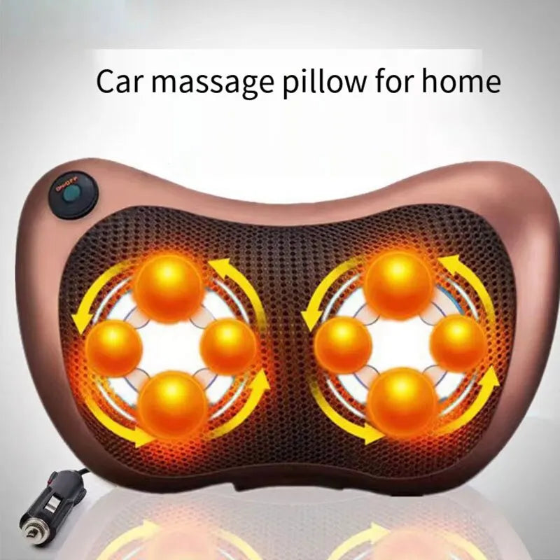 Head Massager Car Home Cervical Shiatsu Massage Neck Back Waist Body Electric Multifunctional Massage Pillow Cushion