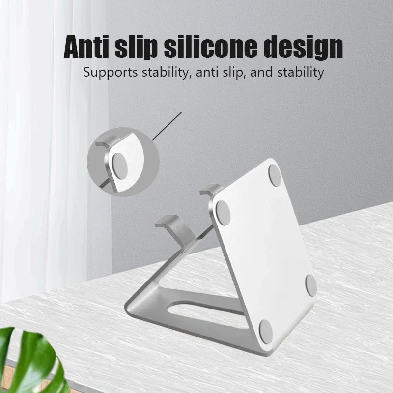 Universal Aluminum Mobile Phone Holder – Non-Slip Desk Mount Stand for iPhone, Samsung, Huawei, and Tablets