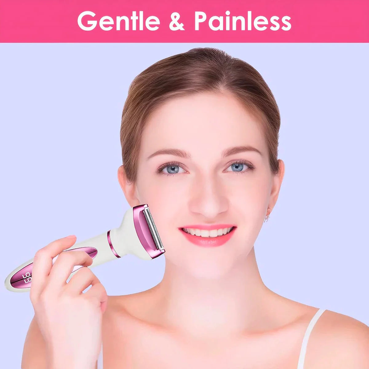 Women Epilators Electric Razor Shaver for Women,4 in 1 Painless Body Trimmer and Facial Hair Remover, Rechargeable Led Display