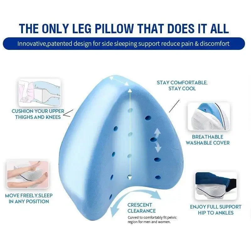 Body Memory Cotton Leg Pillow Home Foam Pillow Sleeping Orthopedic Sciatica Back Hip Joint for Pain Relief Thigh Leg Pad Cushion