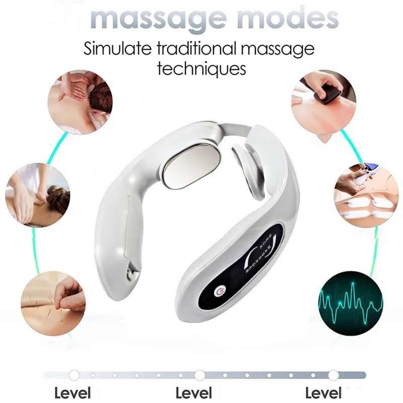 Cervical Massage Device Electric Neck Massager Battery Powered 6-speed Adjustment Suitable for Men and Women