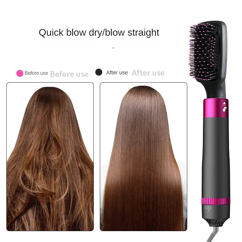 5 in 1 Negative Ion Hot Air Brush Kit Hair Dryer with 5 Detachable Brush Heads for Straightening and Curling Styling.