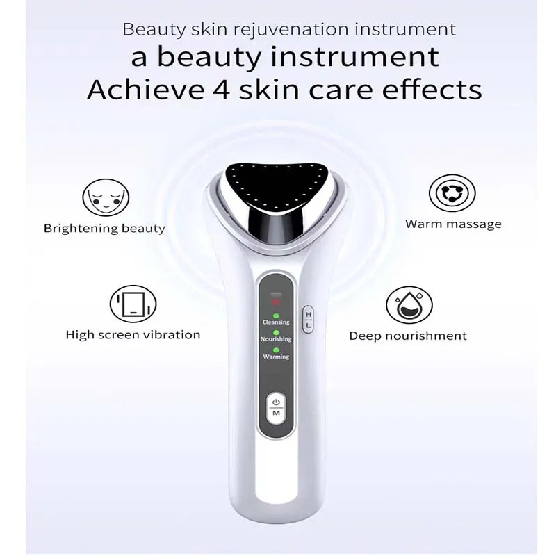 Cold Heat Ultrasonic Multifunctional Portable High Frequency Vibration Ion Beauty Device Anti-Wrinkle Whiten Ionic Face Massager