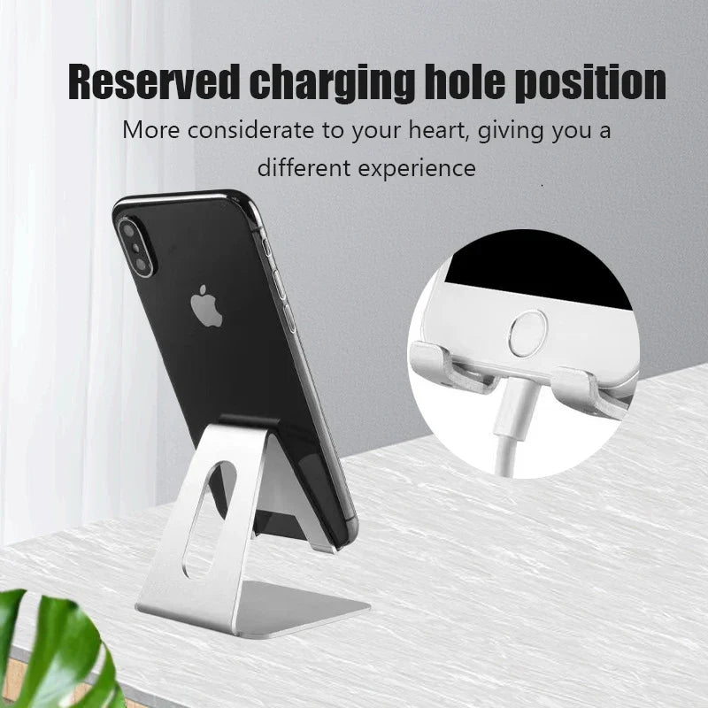 Universal Aluminum Mobile Phone Holder – Non-Slip Desk Mount Stand for iPhone, Samsung, Huawei, and Tablets