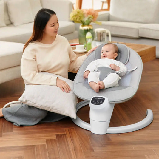 Baby Rocking Cradle Chair Newborn Baby Auto Swing Leaf Bouncer Automatic Remote Rocker With Music Baby Cot