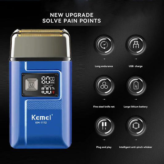 Kemei Barber Pro Electric Shaver for Men | Hair &amp; Beard Raz