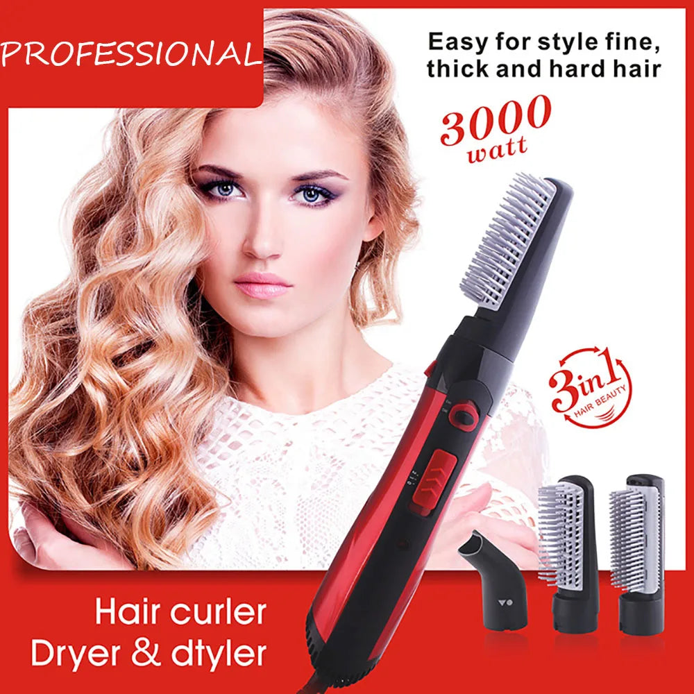 Electric Hair Dryer Comb Straightener 2 Speed Blower Hot Air Brush Anti-ironing 3 in1 Salon Multi-function Curler Styling Tools