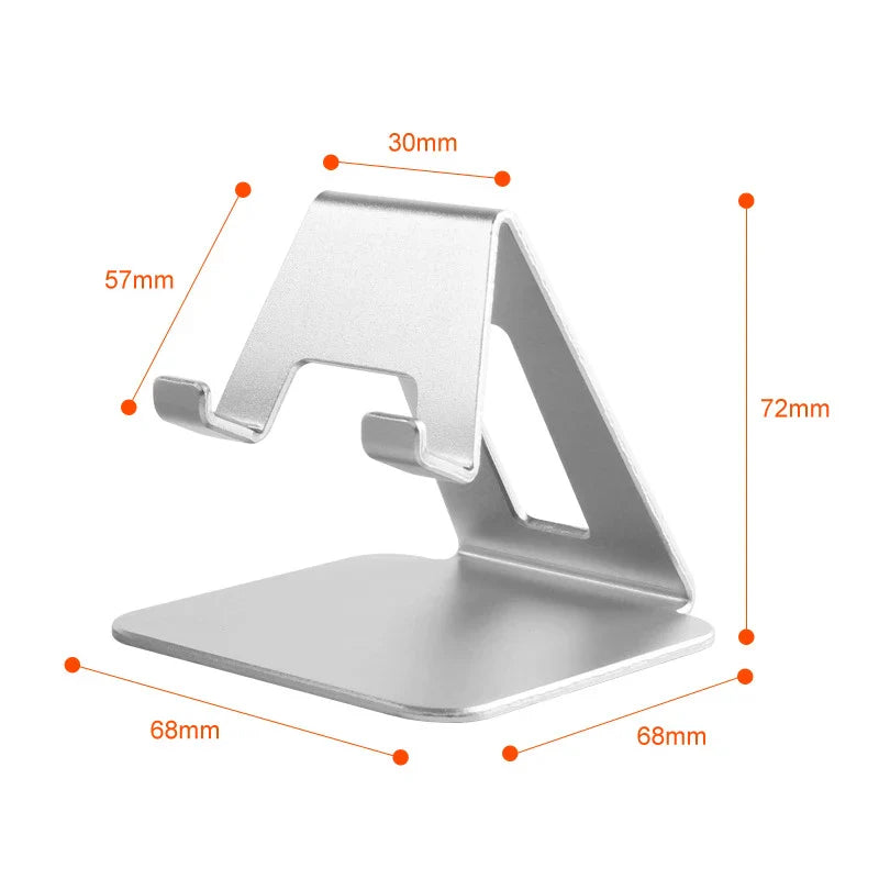 Universal Aluminum Mobile Phone Holder – Non-Slip Desk Mount Stand for iPhone, Samsung, Huawei, and Tablets