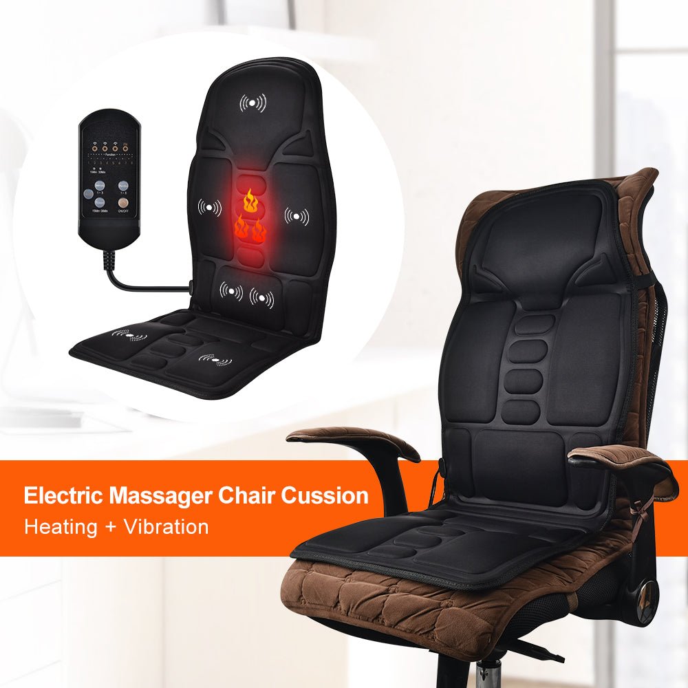 Massage Chair Cushion Vibration Soft Full Body Back Neck Massage Pad Portable Mat Home Office Car Use Relaxation