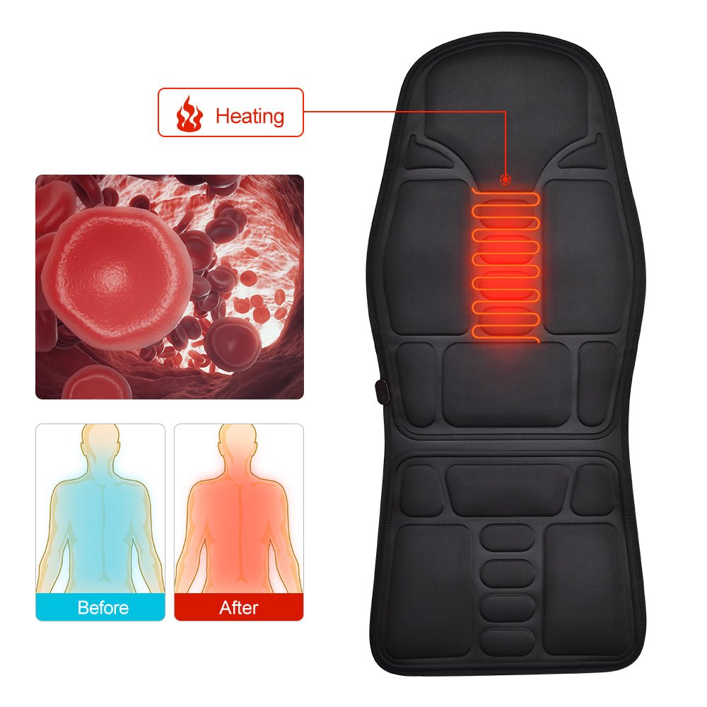 Massage Chair Cushion Vibration Soft Full Body Back Neck Massage Pad Portable Mat Home Office Car Use Relaxation