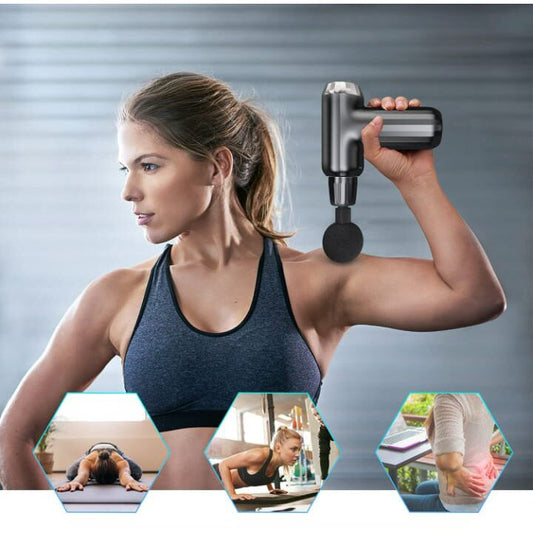 Portable Fascia Body Massager Gun Electric Muscle Massager Comes with 4 Replaceable Heads Great Gift for Both Men And Women