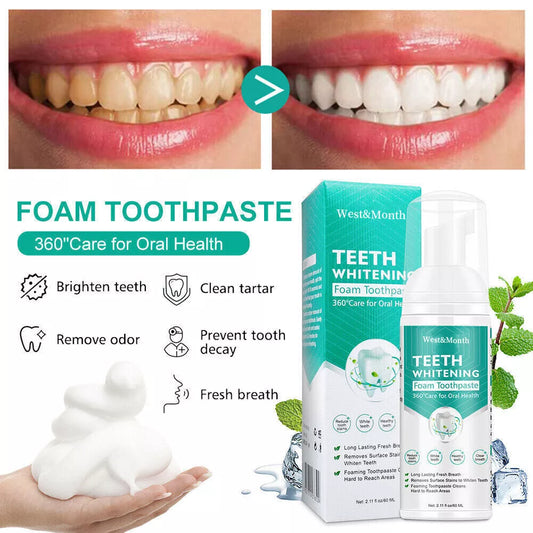 Teeth Whitening Toothpaste Foam Baking Soda Toothpaste Mousse Stains Removal