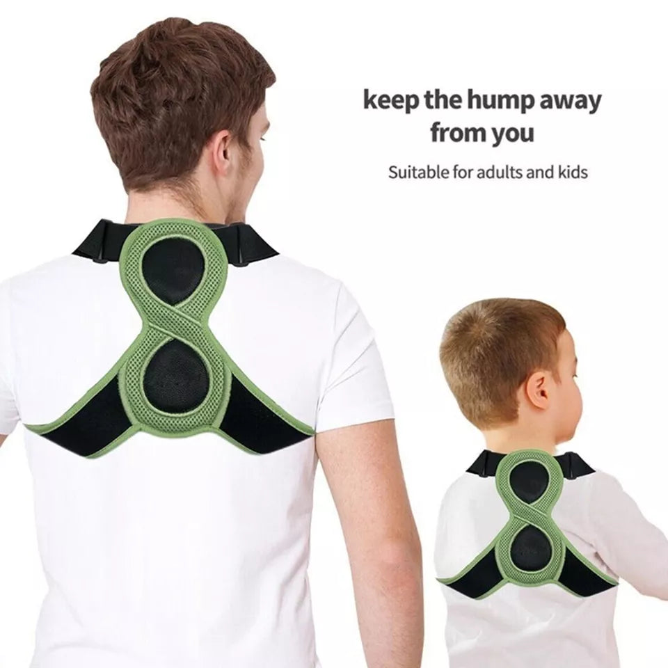 Shaped Posture Corrector for Kids Adults Adjustable Upper Back Brace Support