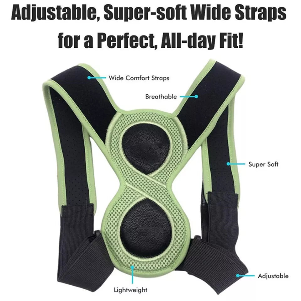 Shaped Posture Corrector for Kids Adults Adjustable Upper Back Brace Support