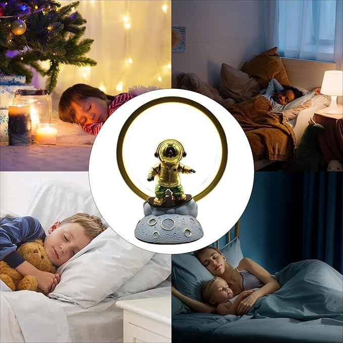 Small Astronaut Desk Lamp with USB Charging – Soft LED Night Light for Energy-Saving and Relaxation