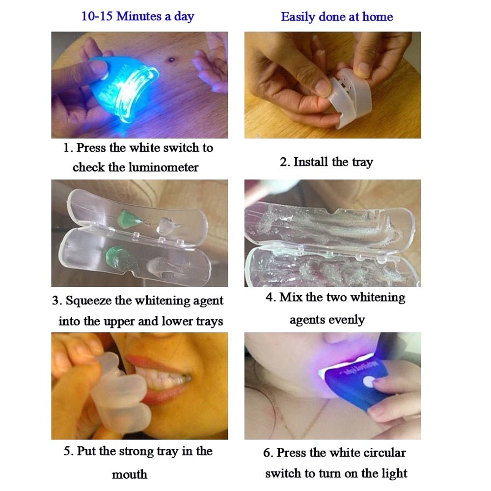 LED Blue Light Teeth Whitening Kit